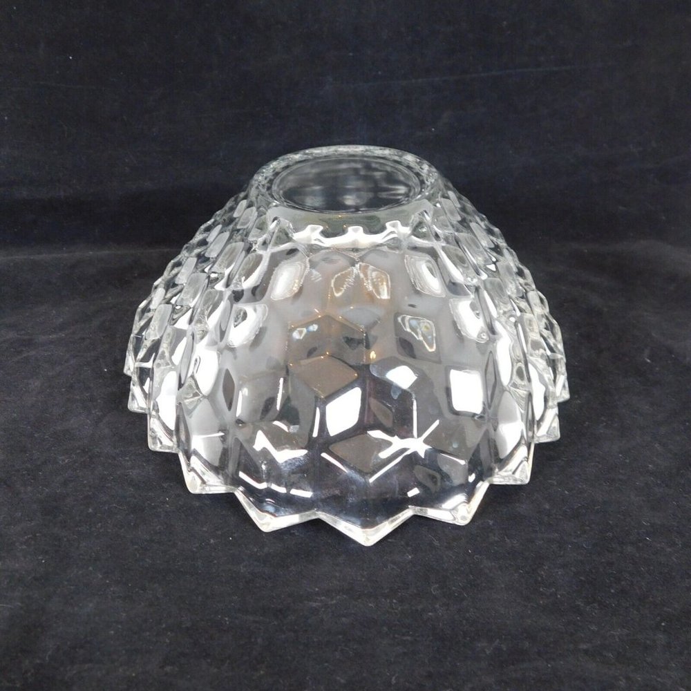 Fostoria American Clear Large Oval Bowl Cube Motif NO RAYS Vintage Made in USA - Picture 11 of 12